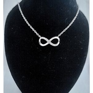 Diamond Infinity Necklace 925 Sterling Silver